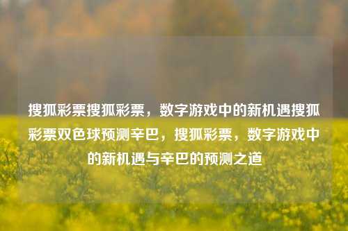 搜狐彩票搜狐彩票，数字游戏中的新机遇搜狐彩票双色球预测辛巴，搜狐彩票，数字游戏中的新机遇与辛巴的预测之道，搜狐彩票，数字游戏中的新机遇与辛巴的预测之道-第1张图片-彩票联盟