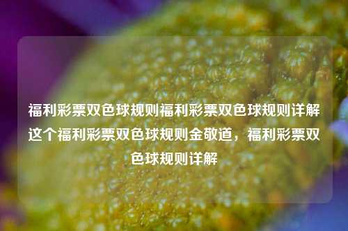 福利彩票双色球规则福利彩票双色球规则详解这个福利彩票双色球规则金敬道，福利彩票双色球规则详解，福利彩票双色球规则详解-第1张图片-彩票联盟