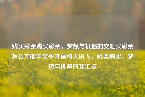 购买彩票购买彩票，梦想与机遇的交汇买彩票怎么才能中奖率才高科大讯飞，彩票购买，梦想与机遇的交汇点，彩票购买，梦想与机遇的交汇点与中奖策略-第1张图片-彩票联盟