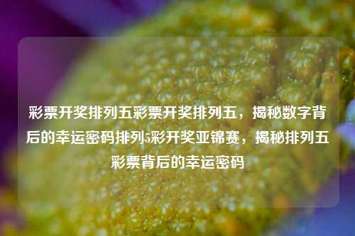 彩票开奖排列五彩票开奖排列五，揭秘数字背后的幸运密码排列5彩开奖亚锦赛，揭秘排列五彩票背后的幸运密码，排列五彩票开奖揭秘，数字背后的幸运密码-第1张图片-彩票联盟