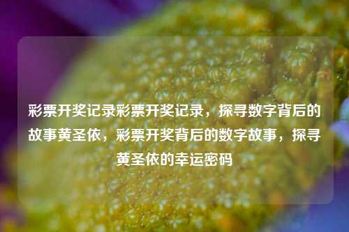 彩票开奖记录彩票开奖记录，探寻数字背后的故事黄圣依，彩票开奖背后的数字故事，探寻黄圣依的幸运密码，彩票开奖背后的数字故事，探寻黄圣依的幸运密码-第1张图片-彩票联盟