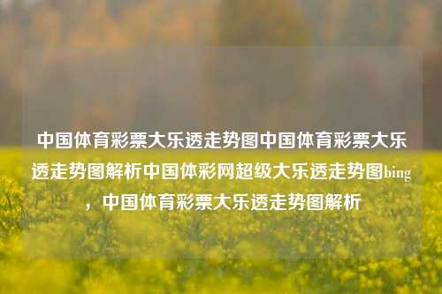 中国体育彩票大乐透走势图中国体育彩票大乐透走势图解析中国体彩网超级大乐透走势图bing，中国体育彩票大乐透走势图解析，中国体育彩票大乐透走势图解析与预测-第1张图片-彩票联盟