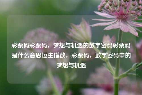 彩票码彩票码，梦想与机遇的数字密码彩票码是什么意思恒生指数，彩票码，数字密码中的梦想与机遇，彩票码，梦想与机遇的数字密码-第1张图片-彩票联盟