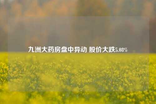 九洲大药房盘中异动 股价大跌5.08%-第1张图片-彩票联盟