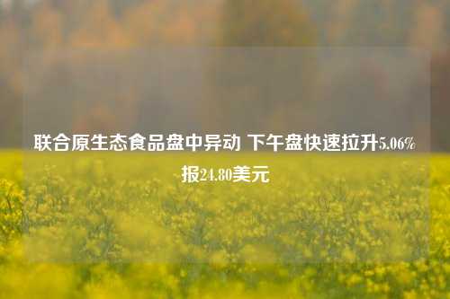 联合原生态食品盘中异动 下午盘快速拉升5.06%报24.80美元-第1张图片-彩票联盟