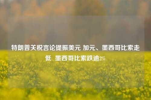 特朗普关税言论提振美元 加元、墨西哥比索走低  墨西哥比索跌逾2%-第1张图片-彩票联盟