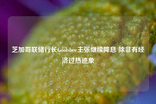 芝加哥联储行长Goolsbee主张继续降息 除非有经济过热迹象-第1张图片-彩票联盟