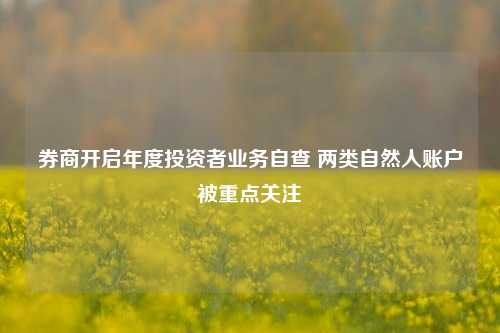 券商开启年度投资者业务自查 两类自然人账户被重点关注-第1张图片-彩票联盟