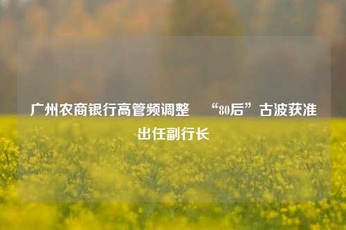 广州农商银行高管频调整　“80后”古波获准出任副行长-第1张图片-彩票联盟