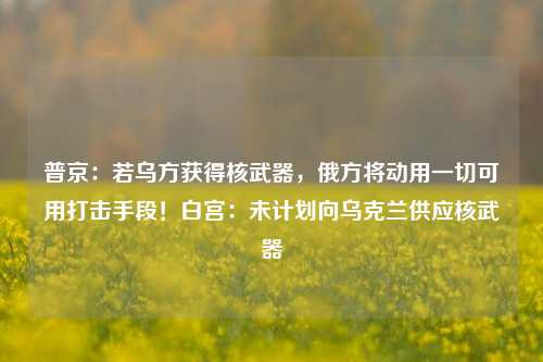 普京：若乌方获得核武器，俄方将动用一切可用打击手段！白宫：未计划向乌克兰供应核武器-第1张图片-彩票联盟